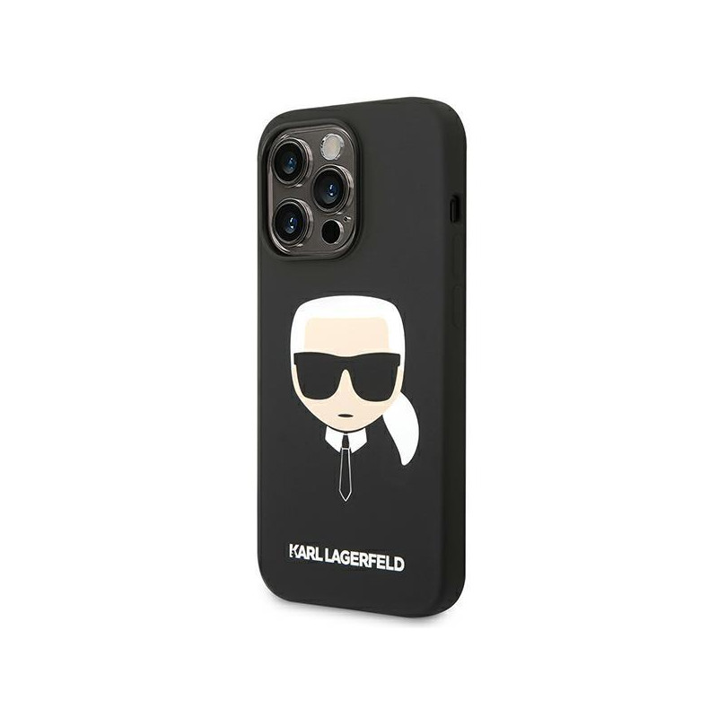 Karl Lagerfeld Silikoninis Karl& 39 s Head dėklas iPhone 14 Pro Max - juodas