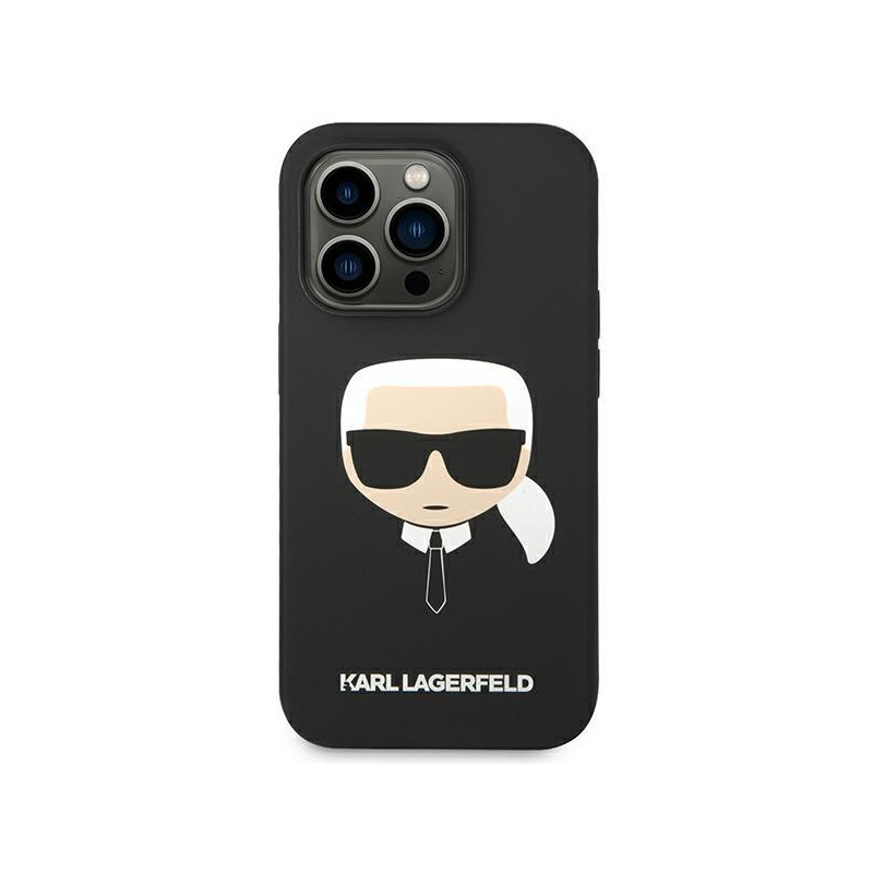 Karl Lagerfeld Silikoninis Karl& 39 s Head dėklas iPhone 14 Pro Max - juodas