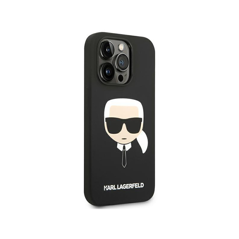 Karl Lagerfeld Silikoninis Karl& 39 s Head dėklas iPhone 14 Pro Max - juodas