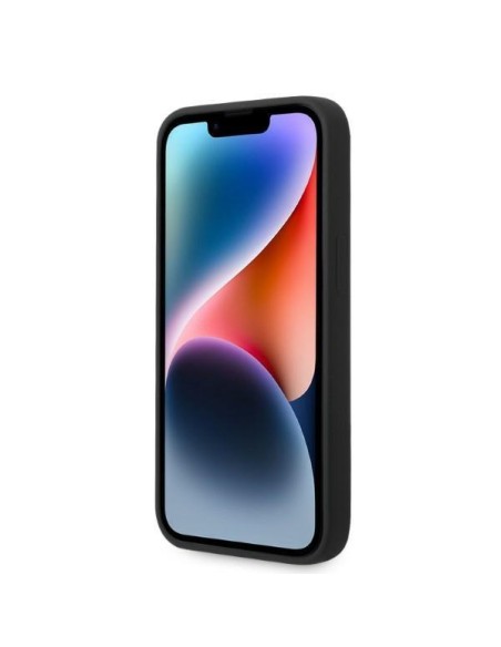 Karl Lagerfeld skystas silikonas Karl&Choupette MagSafe dėklas iPhone 14 Plus - juodas