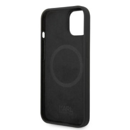 Karl Lagerfeld skystas silikonas Karl&Choupette MagSafe dėklas iPhone 14 Plus - juodas