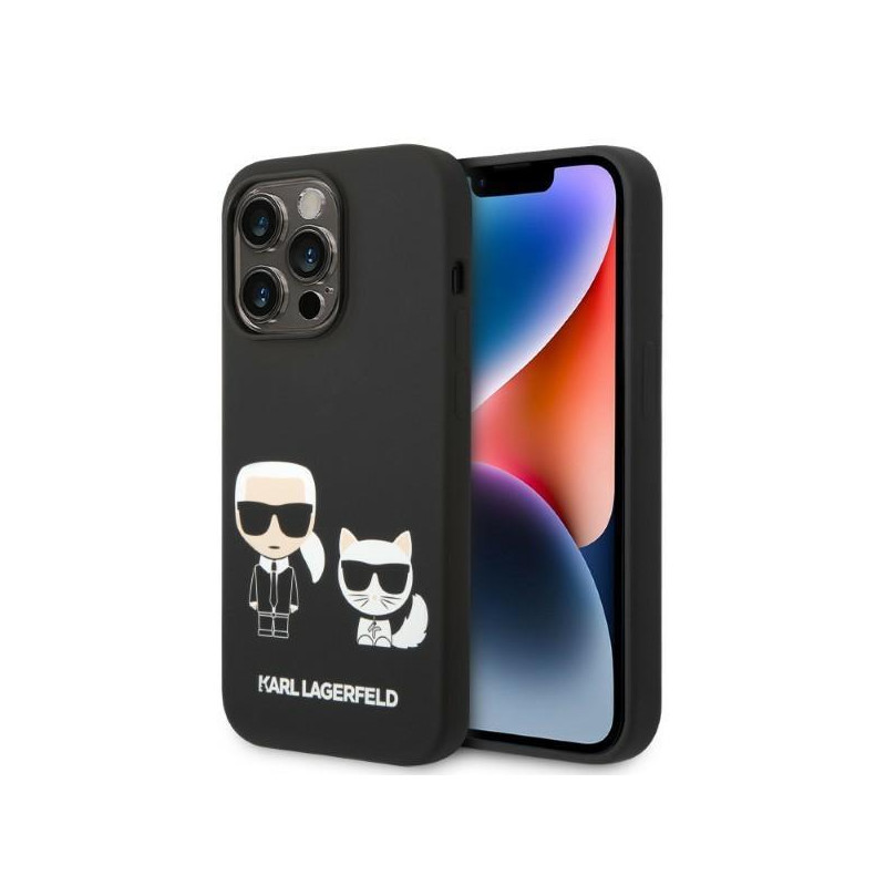Karl Lagerfeld skystas silikonas Karl&Choupette MagSafe dėklas iPhone 14 Pro Max - juodas Karl Lagerfeld skystas silikonas Karl&Choupette MagSafe dėklas iPhone 14 Pro Max - juodas