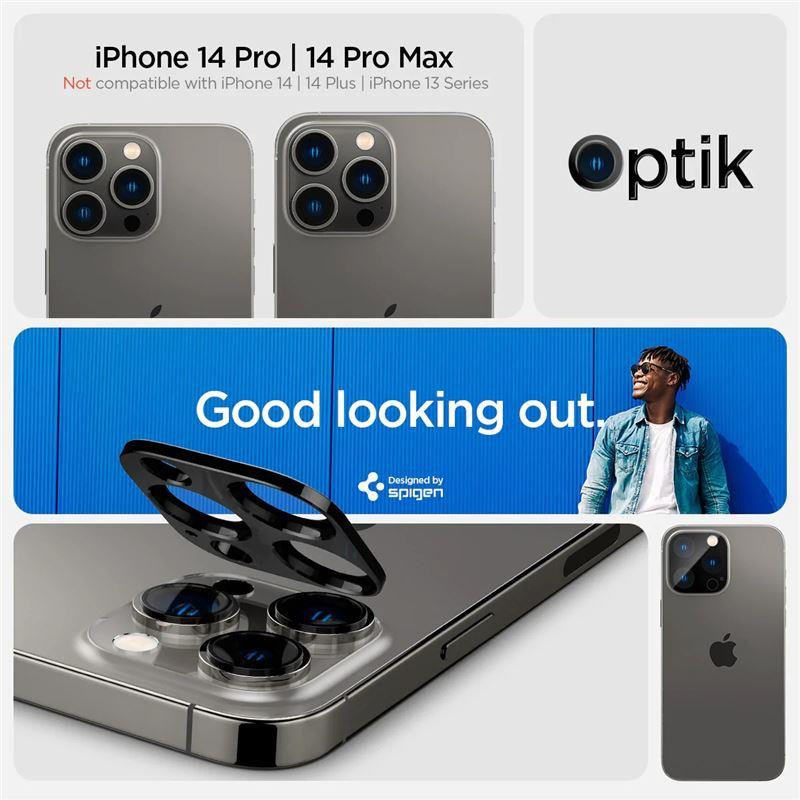 Spigen Optik.tR kameros apsauga iPhone 14 Pro / Pro Max / 15 Pro / Pro Max - Juoda 2 vnt.