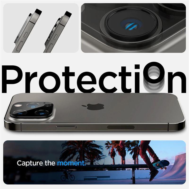 Spigen Optik.tR kameros apsauga iPhone 14 Pro / Pro Max / 15 Pro / Pro Max - Juoda 2 vnt.