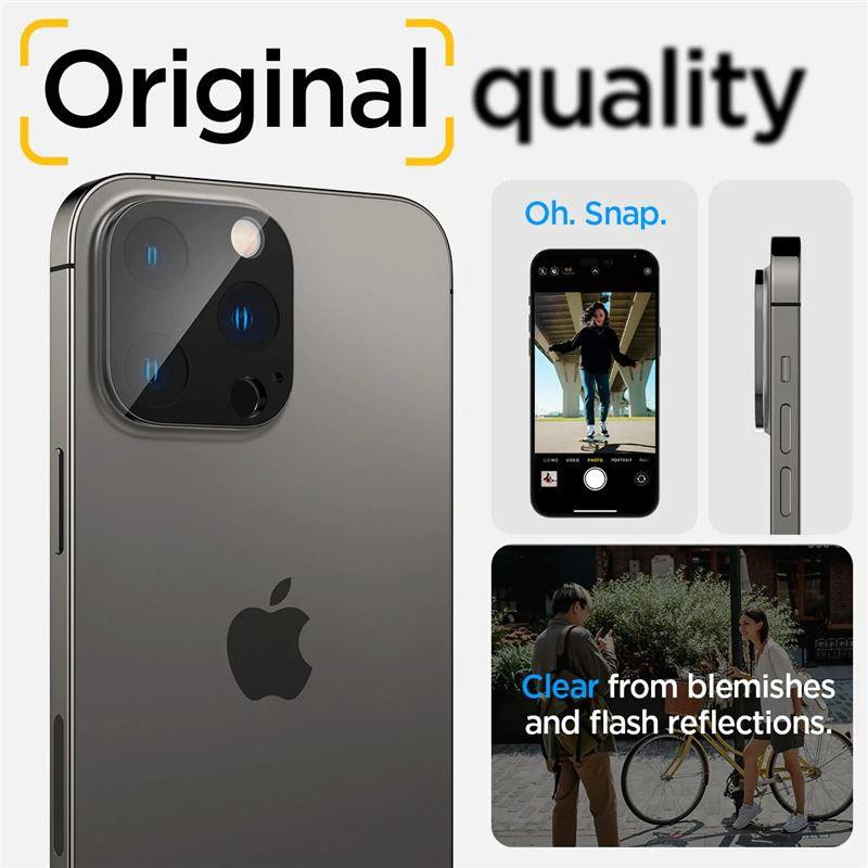 Spigen Optik.tR kameros apsauga iPhone 14 Pro / Pro Max / 15 Pro / Pro Max - Juoda 2 vnt.