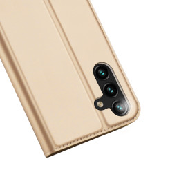 Dux Ducis Skin Pro dėklas, skirtas Samsung Galaxy A14 5G atverčiamas dangtelis kortelės piniginės stovas auksinis