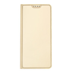 Dux Ducis Skin Pro dėklas, skirtas Samsung Galaxy A14 5G atverčiamas dangtelis kortelės piniginės stovas auksinis