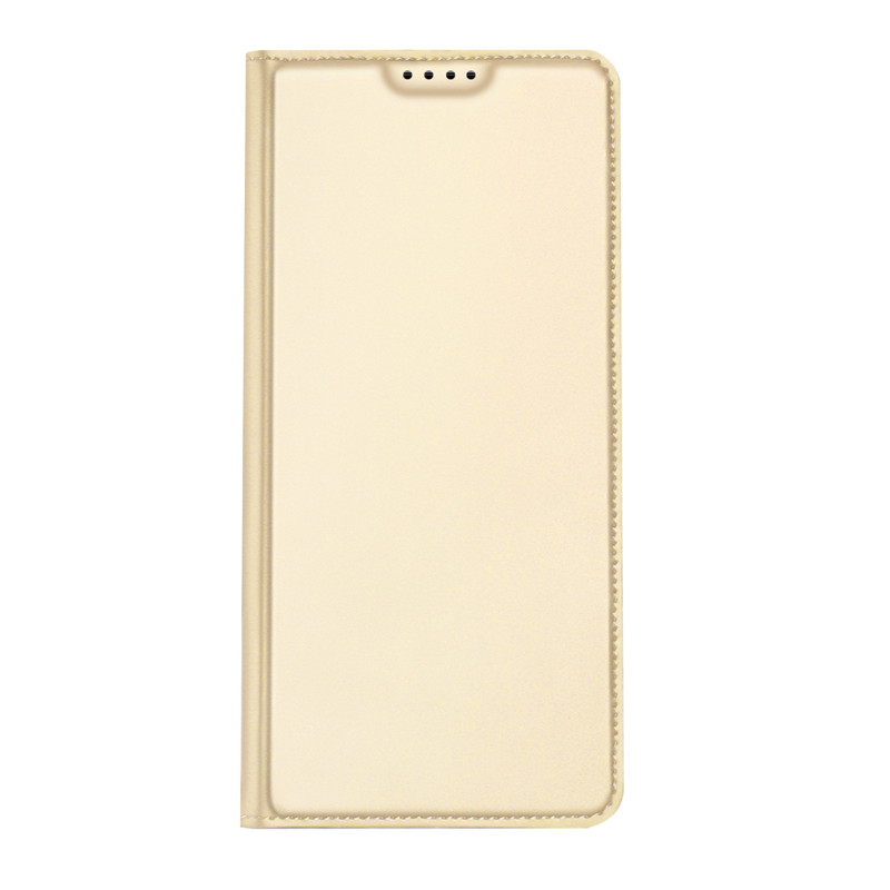Dux Ducis Skin Pro dėklas, skirtas Samsung Galaxy A14 5G atverčiamas dangtelis kortelės piniginės stovas auksinis