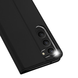 Dux Ducis Skin Pro dėklas, skirtas Samsung Galaxy S23 dangteliu su atvartu kortelės piniginės stovu juodas