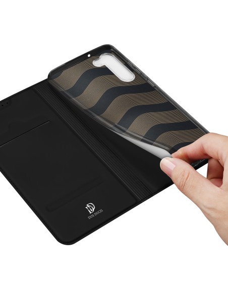 Dux Ducis Skin Pro dėklas, skirtas Samsung Galaxy S23 dangteliu su atvartu kortelės piniginės stovu juodas Dux Ducis Skin Pro dėklas, skirtas Samsung Galaxy S23 dangteliu su atvartu kortelės piniginės stovu juodas