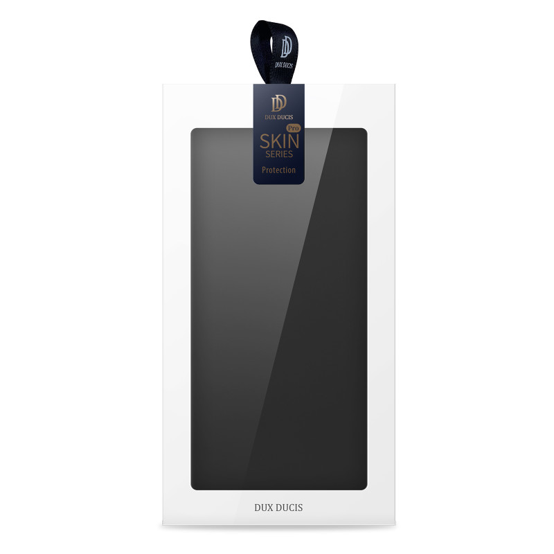 Dux Ducis Skin Pro dėklas, skirtas Samsung Galaxy S23 dangteliu su atvartu kortelės piniginės stovu juodas