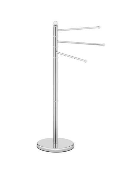 Ant grindų montuojamas pasukamas stovas 3 rankšluosčiams.CHROMAS PLIENAS