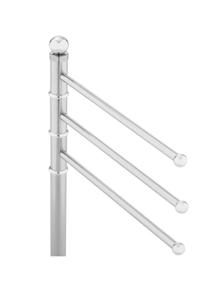 Ant grindų montuojamas pasukamas stovas 3 rankšluosčiams.CHROMAS PLIENAS