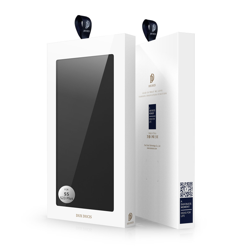 Dux Ducis Skin Pro dėklas, skirtas Samsung Galaxy S23+ dangteliu su atvartu kortelės piniginės stovu juodas