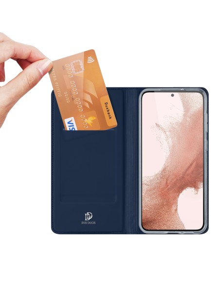 Dux Ducis Skin Pro dėklas, skirtas Samsung Galaxy S23+ dangtelis su atvartu kortelės piniginės stovu mėlynas Dux Ducis Skin Pro dėklas, skirtas Samsung Galaxy S23+ dangtelis su atvartu kortelės piniginės stovu mėlynas
