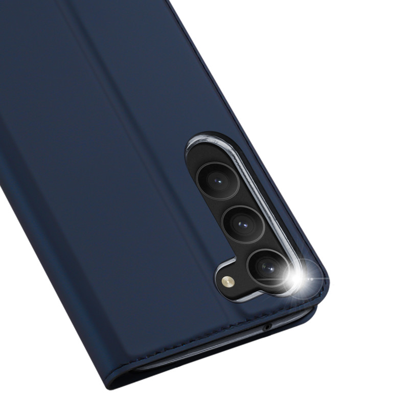 Dux Ducis Skin Pro dėklas, skirtas Samsung Galaxy S23+ dangtelis su atvartu kortelės piniginės stovu mėlynas