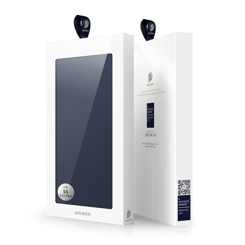 Dux Ducis Skin Pro dėklas, skirtas Samsung Galaxy S23+ dangtelis su atvartu kortelės piniginės stovu mėlynas