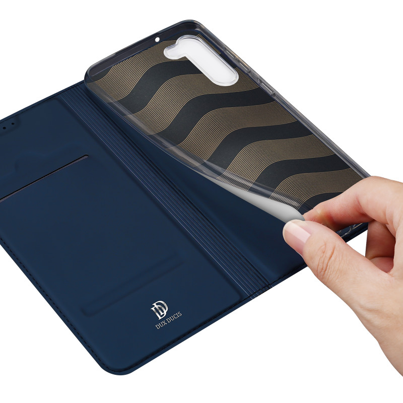 Dux Ducis Skin Pro dėklas, skirtas Samsung Galaxy S23+ dangtelis su atvartu kortelės piniginės stovu mėlynas