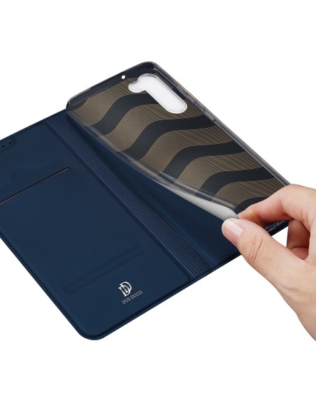 Dux Ducis Skin Pro dėklas, skirtas Samsung Galaxy S23+ dangtelis su atvartu kortelės piniginės stovu mėlynas Dux Ducis Skin Pro dėklas, skirtas Samsung Galaxy S23+ dangtelis su atvartu kortelės piniginės stovu mėlynas