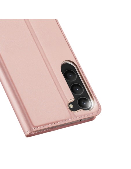 Dux Ducis Skin Pro dėklas, skirtas Samsung Galaxy S23+ dangtelis su atvartu kortelės piniginės stovu rožinis Dux Ducis Skin Pro dėklas, skirtas Samsung Galaxy S23+ dangtelis su atvartu kortelės piniginės stovu rožinis