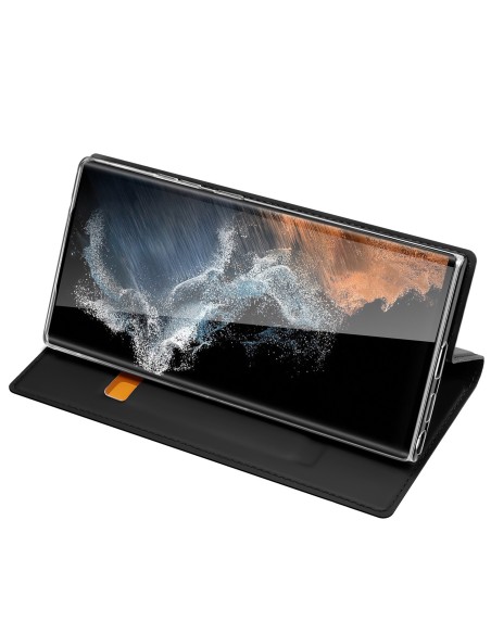 Dux Ducis Skin Pro dėklas, skirtas Samsung Galaxy S23 Ultra dangtelis su atvartu kortelės piniginės stovu juodas Dux Ducis Skin Pro dėklas, skirtas Samsung Galaxy S23 Ultra dangtelis su atvartu kortelės piniginės stovu juodas