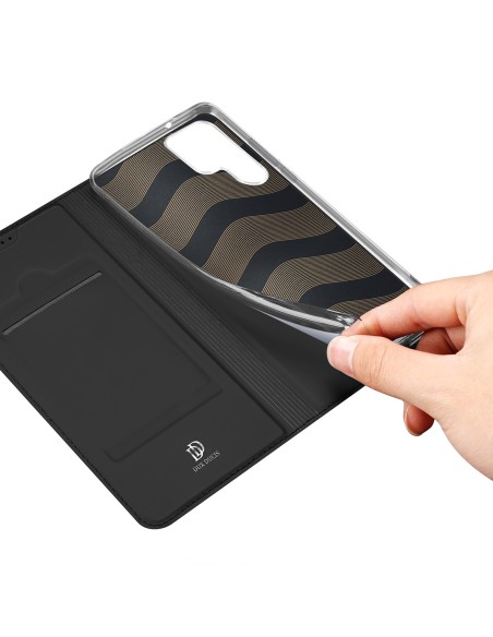 Dux Ducis Skin Pro dėklas, skirtas Samsung Galaxy S23 Ultra dangtelis su atvartu kortelės piniginės stovu juodas Dux Ducis Skin Pro dėklas, skirtas Samsung Galaxy S23 Ultra dangtelis su atvartu kortelės piniginės stovu juodas
