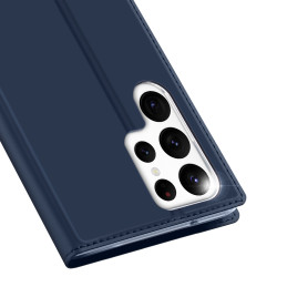 Dux Ducis Skin Pro dėklas, skirtas Samsung Galaxy S23 Ultra dangtelis su atvartu kortelės piniginės stovu mėlynas