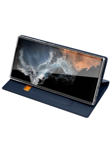 Dux Ducis Skin Pro dėklas, skirtas Samsung Galaxy S23 Ultra dangtelis su atvartu kortelės piniginės stovu mėlynas Dux Ducis Skin Pro dėklas, skirtas Samsung Galaxy S23 Ultra dangtelis su atvartu kortelės piniginės stovu mėlynas