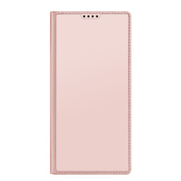 „Dux Ducis Skin Pro“ dėklas, skirtas „Samsung Galaxy S23 Ultra Flip Cover Card Wallet Stand“, rožinis