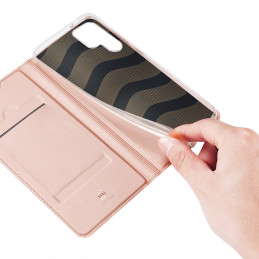 „Dux Ducis Skin Pro“ dėklas, skirtas „Samsung Galaxy S23 Ultra Flip Cover Card Wallet Stand“, rožinis