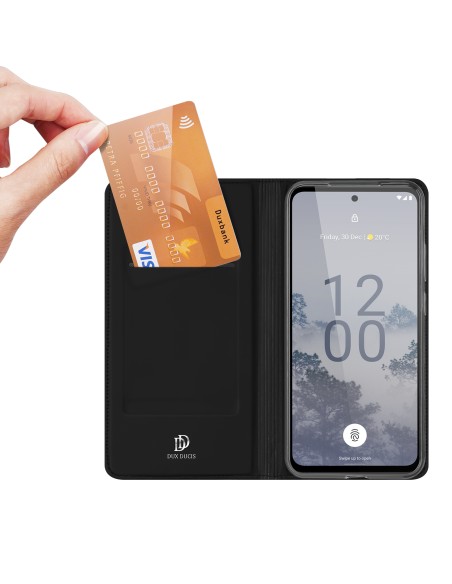 Dux Ducis Skin Pro dėklas, skirtas Nokia X30 dėklas su atvartu kortelių piniginės stovu juodas Dux Ducis Skin Pro dėklas, skirtas Nokia X30 dėklas su atvartu kortelių piniginės stovu juodas