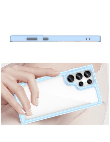 „Oper Space“ dėklas, skirtas Samsung Galaxy S23 Ultra, dangtelis lanksčiu rėmeliu, mėlynas