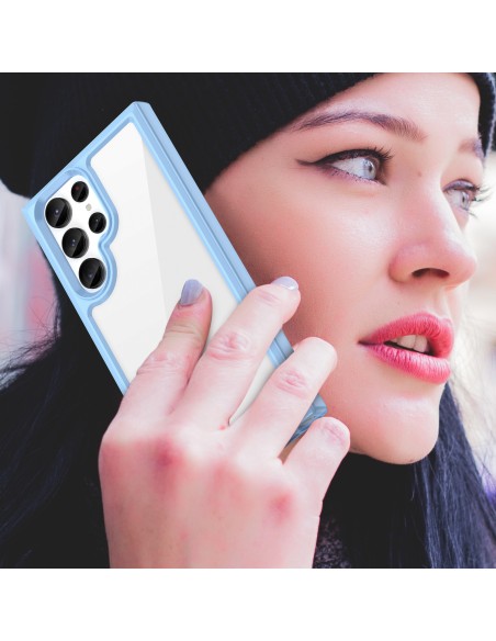 „Oper Space“ dėklas, skirtas Samsung Galaxy S23 Ultra, dangtelis lanksčiu rėmeliu, mėlynas