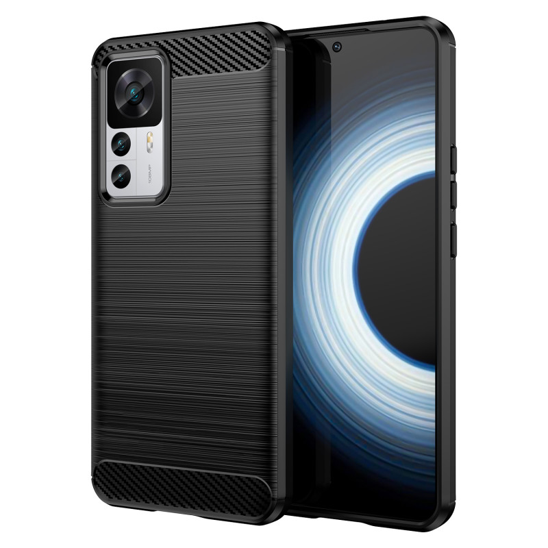 Anglies dėklas Xiaomi 12T Pro / Xiaomi 12T lankstus silikoninis anglies dangtelis juodas