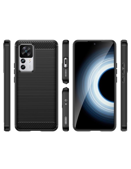 Anglies dėklas Xiaomi 12T Pro / Xiaomi 12T lankstus silikoninis anglies dangtelis juodas Anglies dėklas Xiaomi 12T Pro / Xiaomi 12T lankstus silikoninis anglies dangtelis juodas