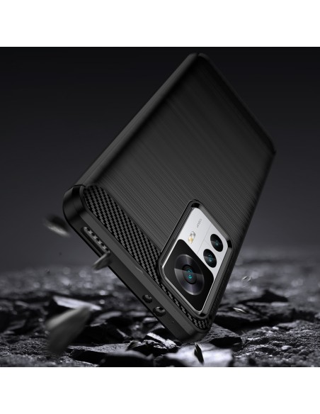 Anglies dėklas Xiaomi 12T Pro / Xiaomi 12T lankstus silikoninis anglies dangtelis juodas Anglies dėklas Xiaomi 12T Pro / Xiaomi 12T lankstus silikoninis anglies dangtelis juodas