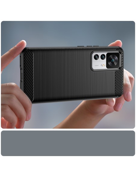 Anglies dėklas Xiaomi 12T Pro / Xiaomi 12T lankstus silikoninis anglies dangtelis juodas Anglies dėklas Xiaomi 12T Pro / Xiaomi 12T lankstus silikoninis anglies dangtelis juodas