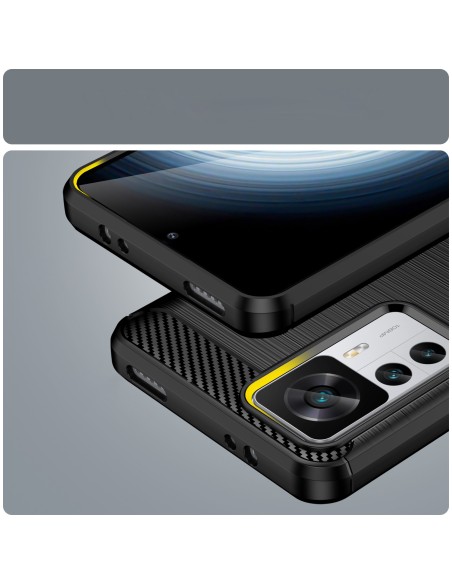 Anglies dėklas Xiaomi 12T Pro / Xiaomi 12T lankstus silikoninis anglies dangtelis juodas Anglies dėklas Xiaomi 12T Pro / Xiaomi 12T lankstus silikoninis anglies dangtelis juodas