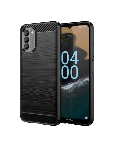 Carbon Case Nokia G400 lankstus silikoninis anglies dangtelis juodas