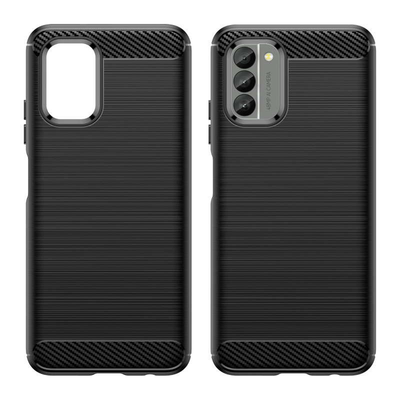 Carbon Case Nokia G400 lankstus silikoninis anglies dangtelis juodas
