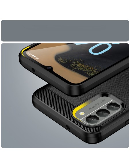 Carbon Case Nokia G400 lankstus silikoninis anglies dangtelis juodas