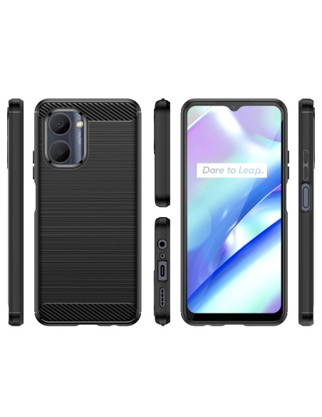 Anglies dėklas Realme C33 lankstus silikoninis anglies dangtelis juodas Anglies dėklas Realme C33 lankstus silikoninis anglies dangtelis juodas
