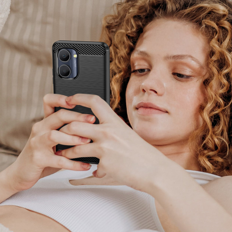 Anglies dėklas Realme C33 lankstus silikoninis anglies dangtelis juodas