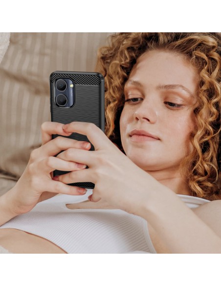 Anglies dėklas Realme C33 lankstus silikoninis anglies dangtelis juodas Anglies dėklas Realme C33 lankstus silikoninis anglies dangtelis juodas
