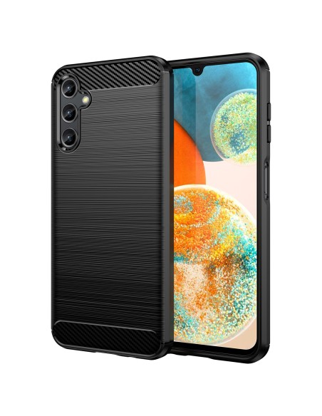 Anglies dėklas Samsung Galaxy A14 5G lankstus silikoninis anglies dangtelis juodas