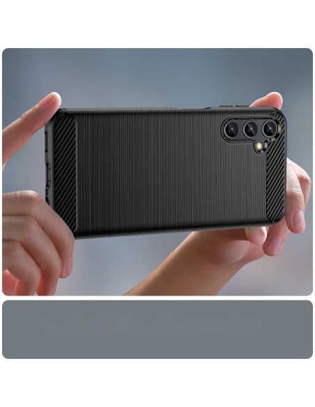 Anglies dėklas Samsung Galaxy A14 5G lankstus silikoninis anglies dangtelis juodas