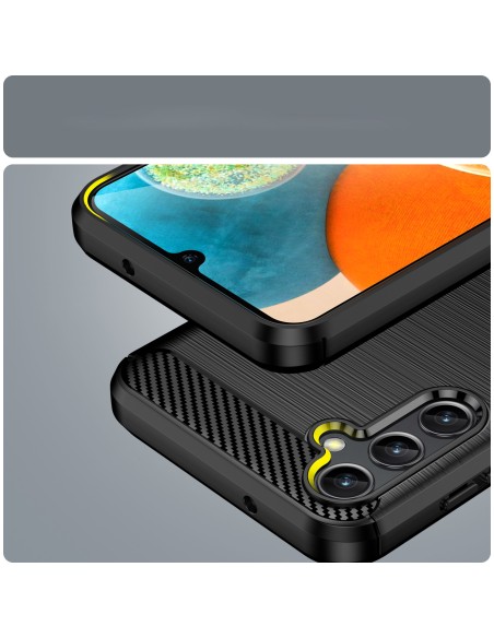 Anglies dėklas Samsung Galaxy A14 5G lankstus silikoninis anglies dangtelis juodas