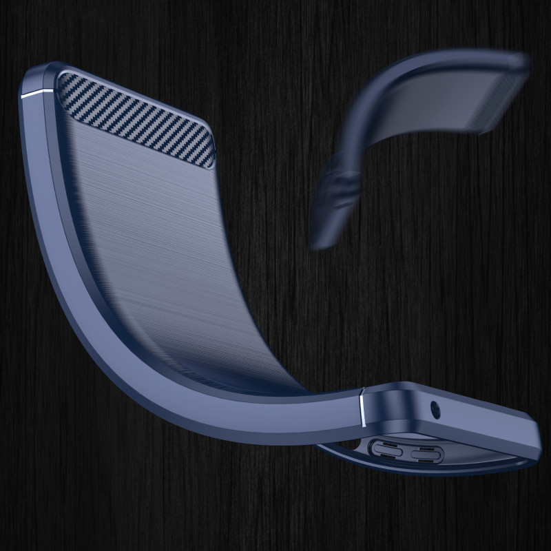 Anglies dėklas, skirtas Samsung Galaxy S23 Ultra lankstus silikoninis anglies dangtelis mėlynas