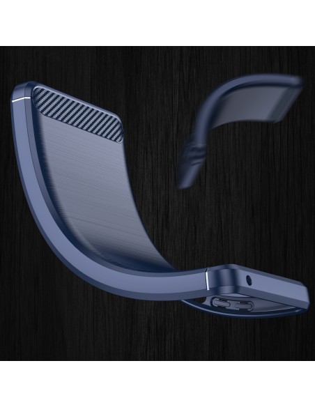 Anglies dėklas, skirtas Samsung Galaxy S23 Ultra lankstus silikoninis anglies dangtelis mėlynas