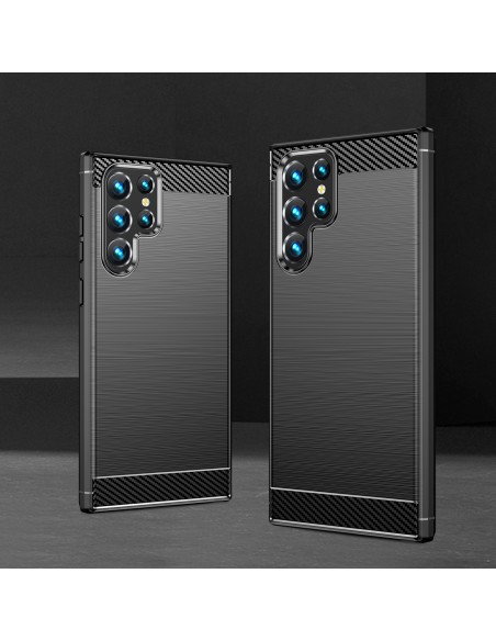 Anglies dėklas Samsung Galaxy S23 Itin lankstus anglies silikoninis dangtelis juodas